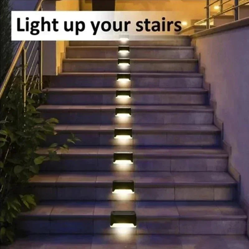 Solar LED Outdoor Step Lights – Waterproof Garden Stair & Deck Lamp