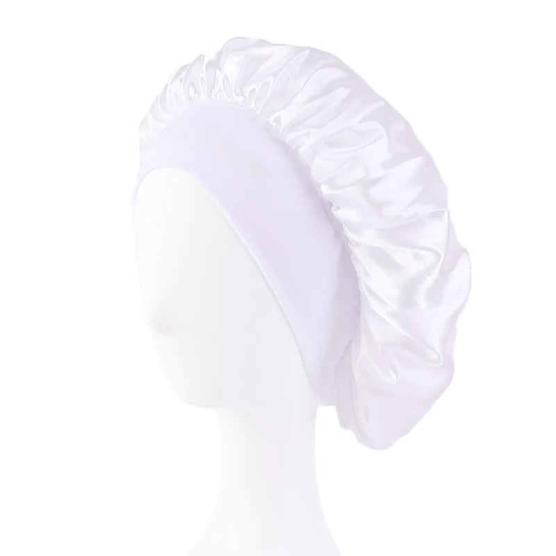 Satin Sleep Bonnet — Wide Brim Hair Care Cap for Women & Men (One Size)