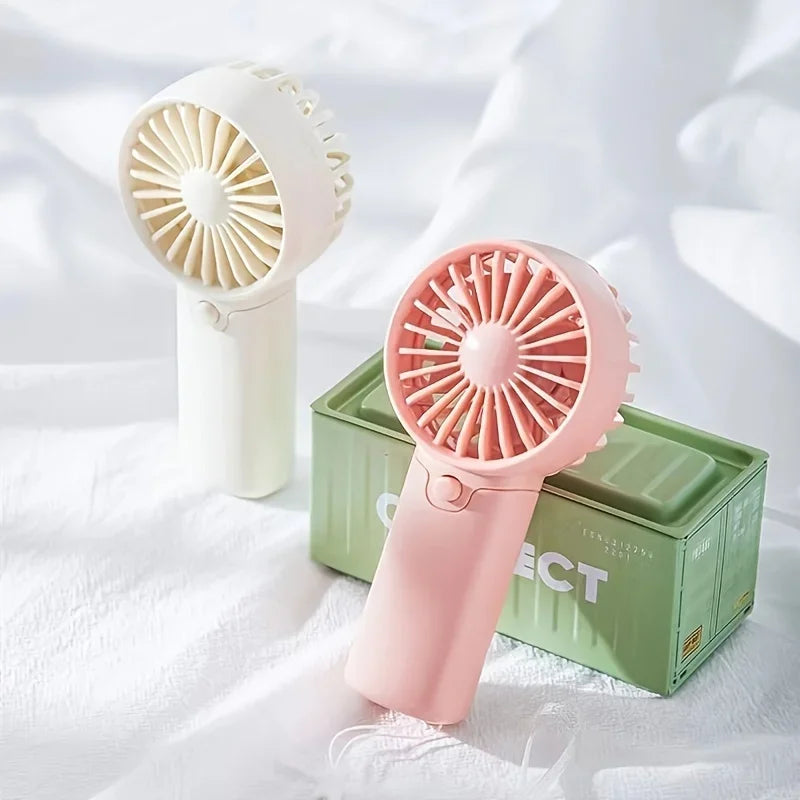 2025 Cute Mini Fan Portable Handheld Fan Lightweight Handy Fan Pocket Size Low Noise Small Electric Fan Student Gift Outdoor Fan