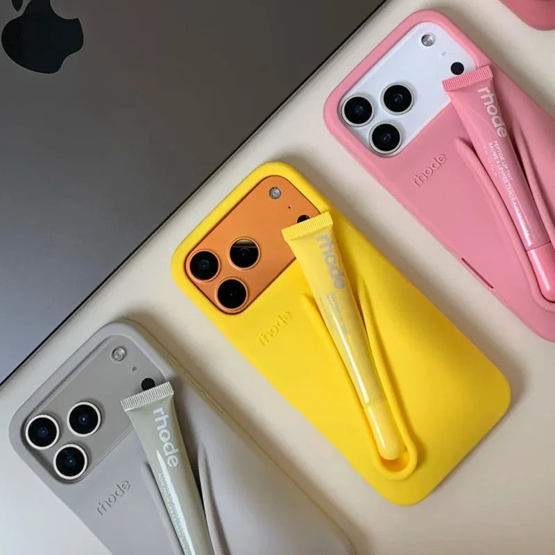 Lemontini Lip Gloss Phone Case | Silicone Cover for iPhone 11–17 Series