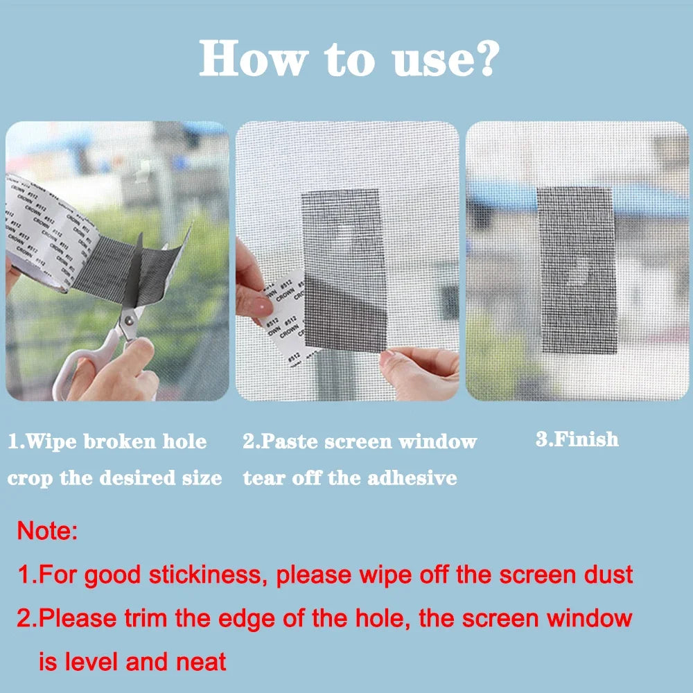 Window Mosquito Net Screen – Self-Adhesive Waterproof Mesh Repair Tape