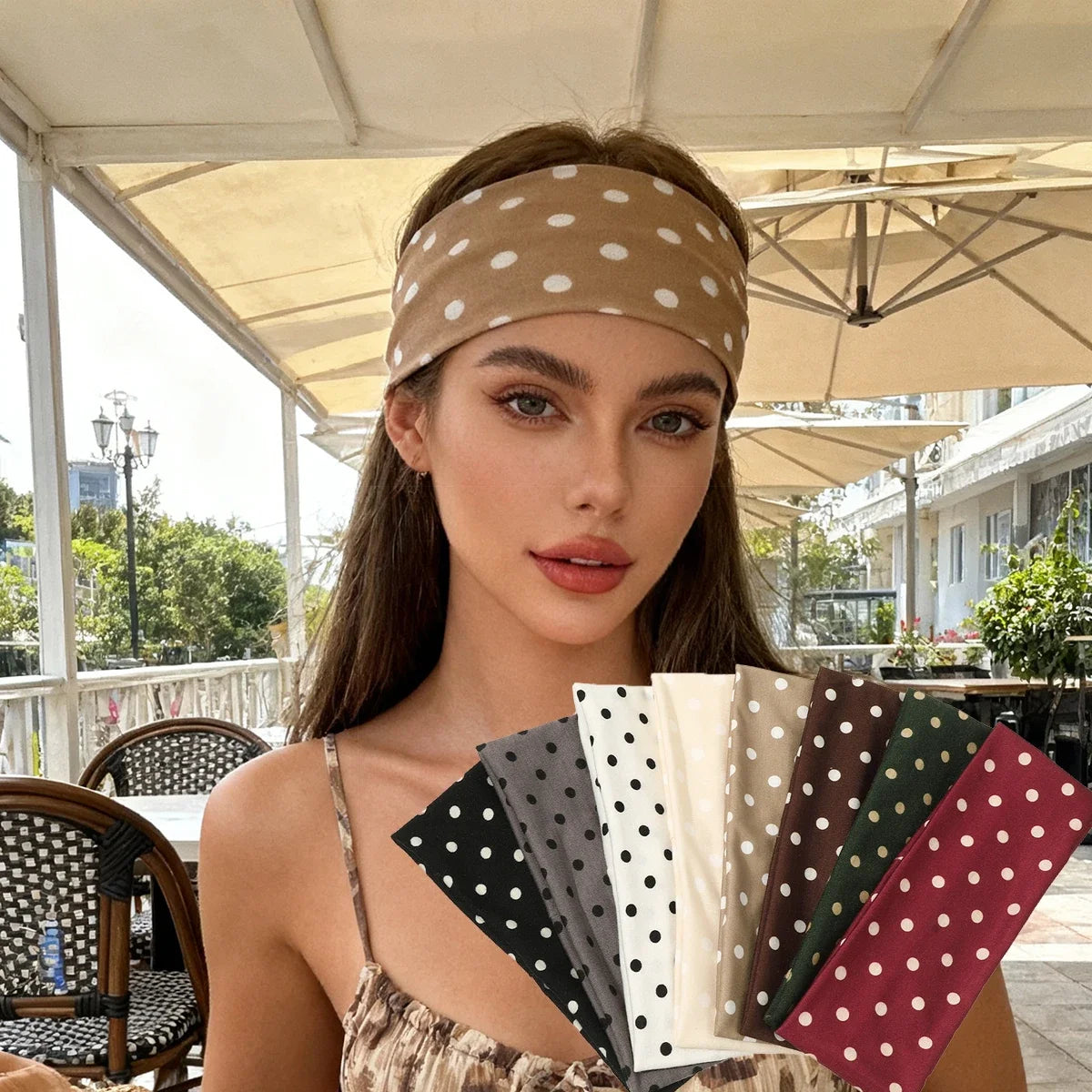 Y2K Retro Boho Wide Headbands – Stretch Dot Hair Accessories for Women | Yoga & Daily Wear