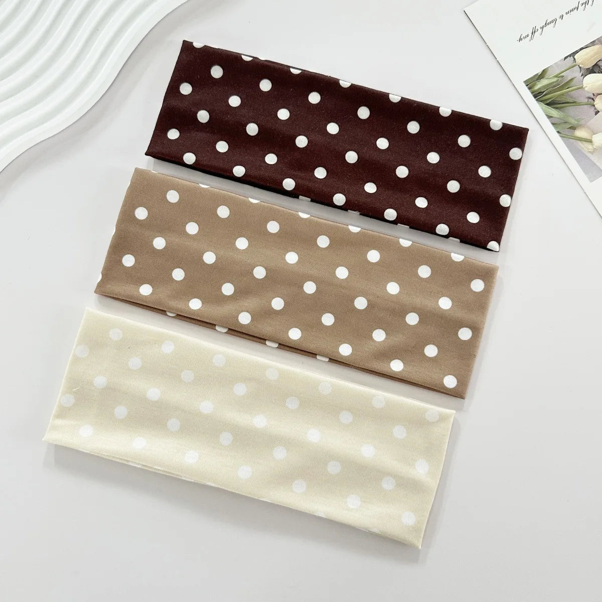 Y2K Retro Boho Wide Headbands – Stretch Dot Hair Accessories for Women | Yoga & Daily Wear