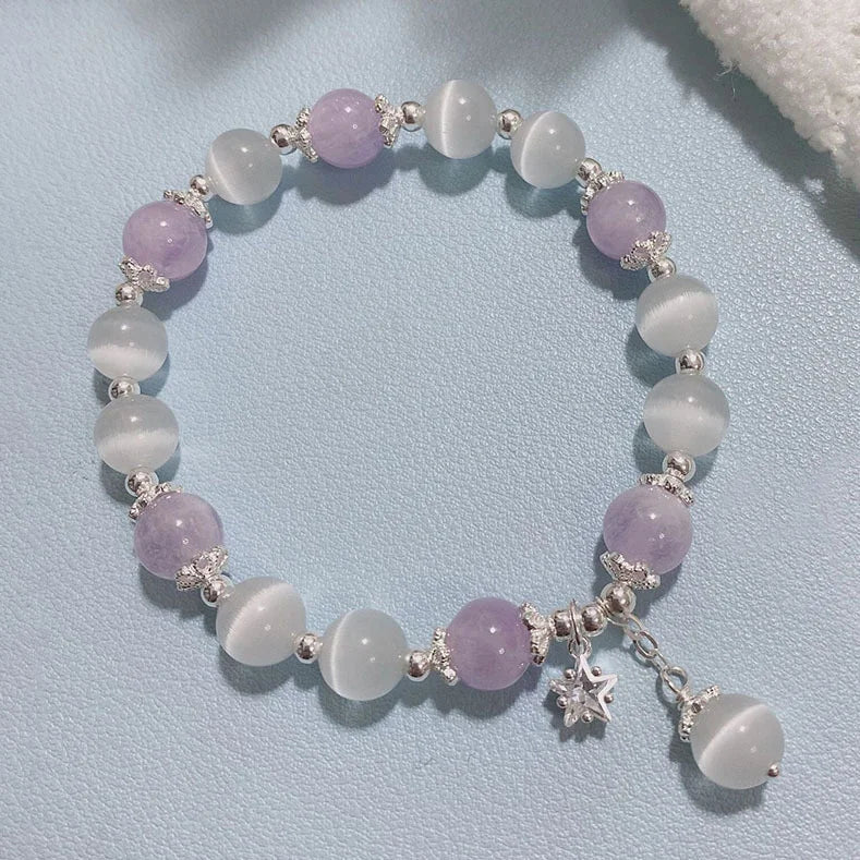 Crystal Beads Charm Bracelet – Korean Style Jewelry Gift for Women & Girls