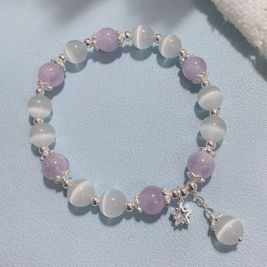 Crystal Beads Charm Bracelet – Korean Style Jewelry Gift for Women & Girls