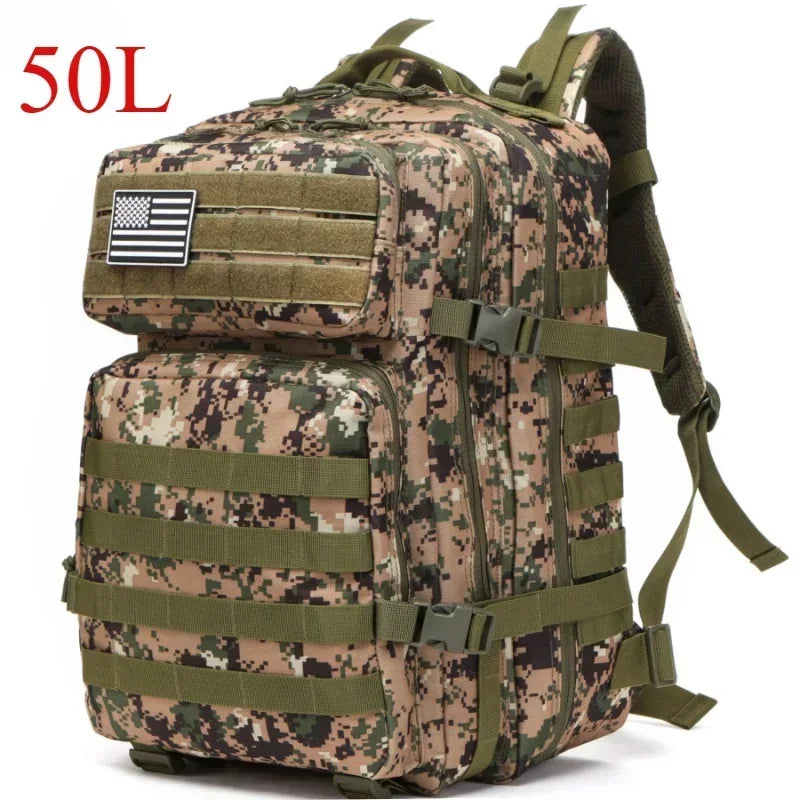 25L/50L Tactical Molle Backpack – Outdoor Hiking, Camping & Trekking Bag