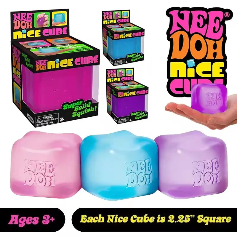 Needoh Nice Cube Sensory Stress Relief Toy – Pressure Relief Puzzle Block