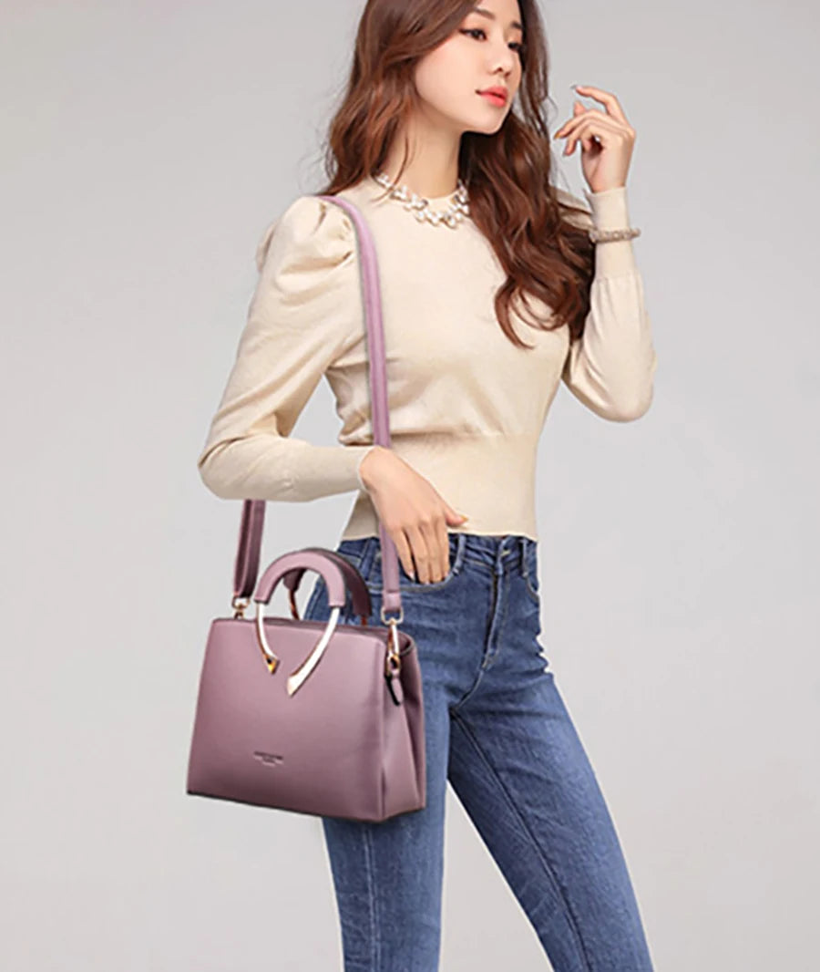 Women's Crossbody Bag – Lychee Pattern PU Leather Handbag