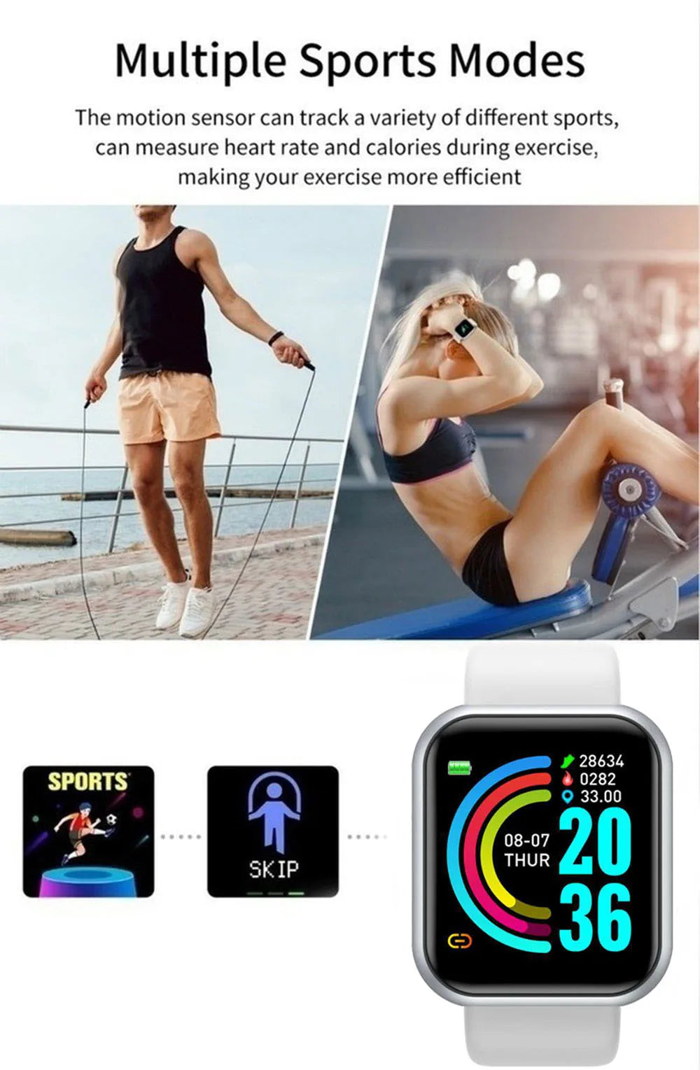 Smart Watch – Fitness Tracker with Heart Rate, Sleep & Blood Pressure Monitor