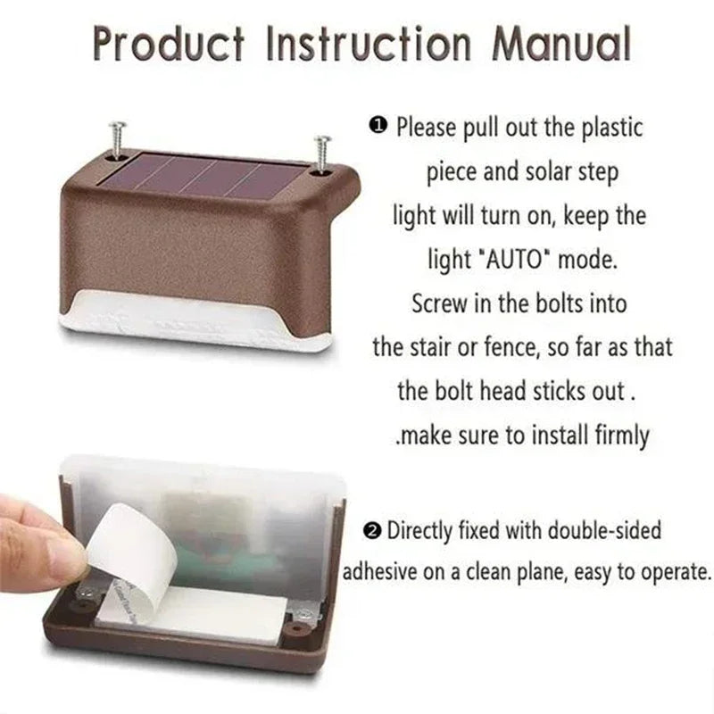 Solar LED Outdoor Step Lights – Waterproof Garden Stair & Deck Lamp