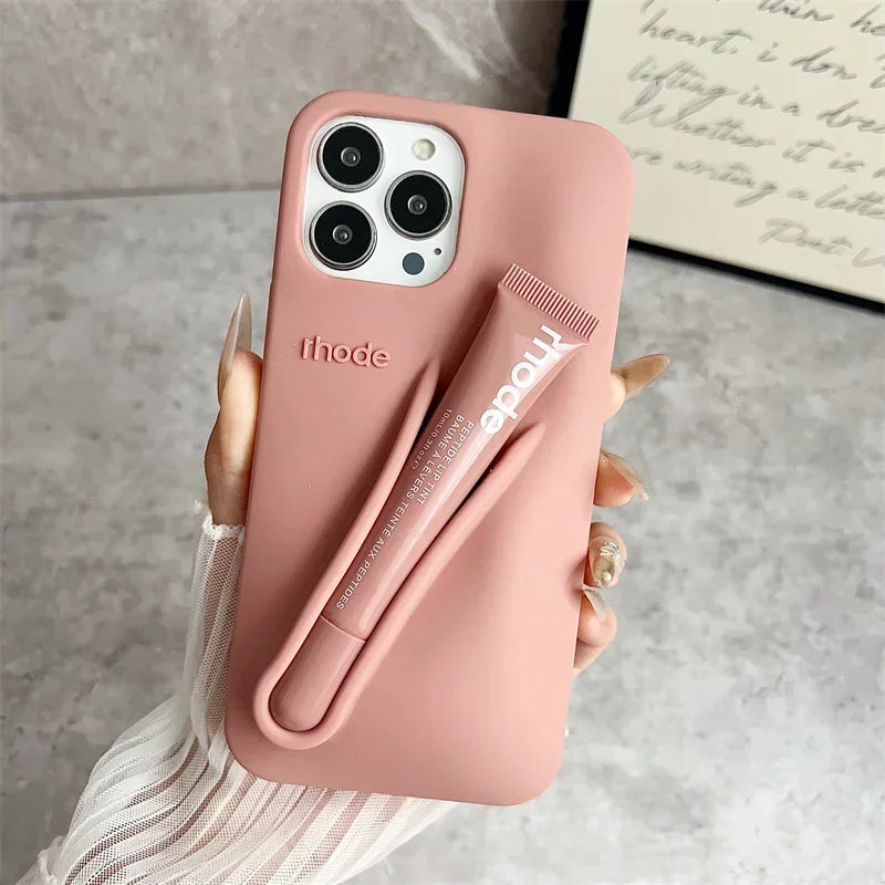Lemontini Lip Gloss Phone Case | Silicone Cover for iPhone 11–17 Series