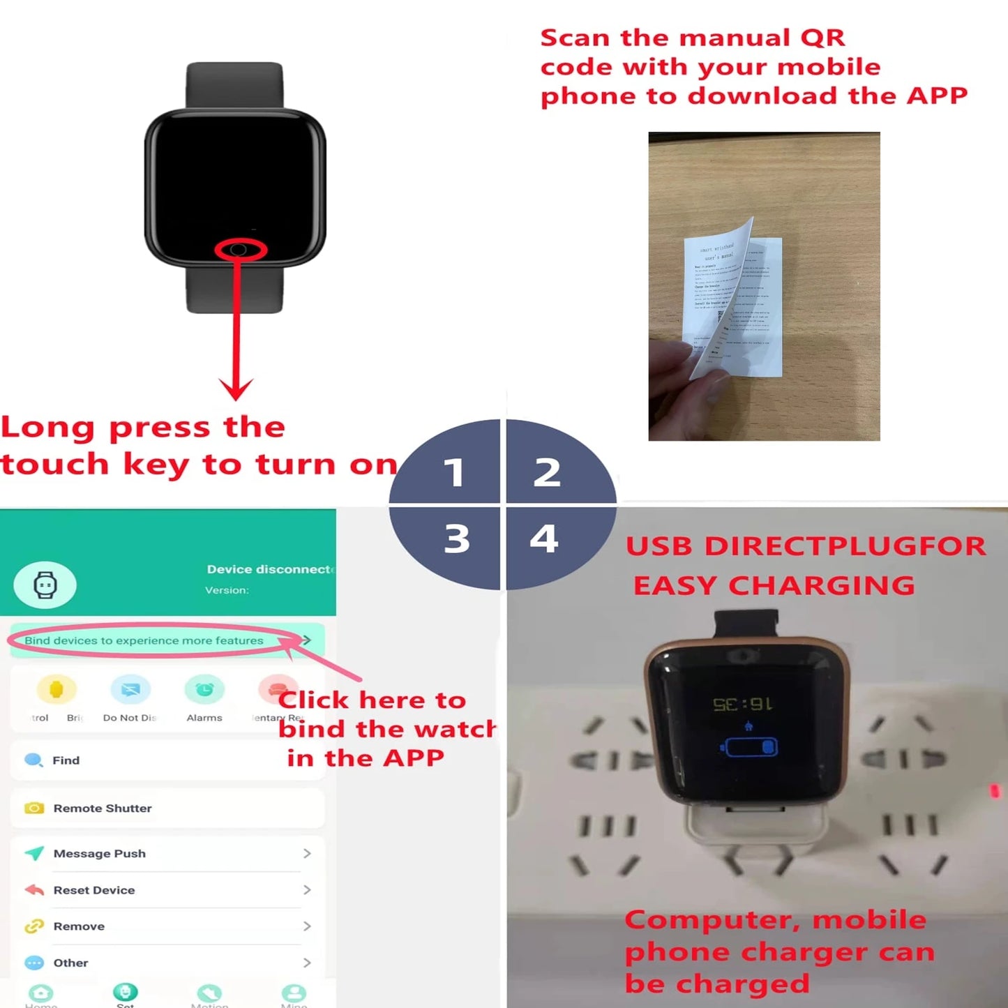 Smart Fitness Watch – Y68 & 116Plus | Heart Rate, Sleep & Message Tracker