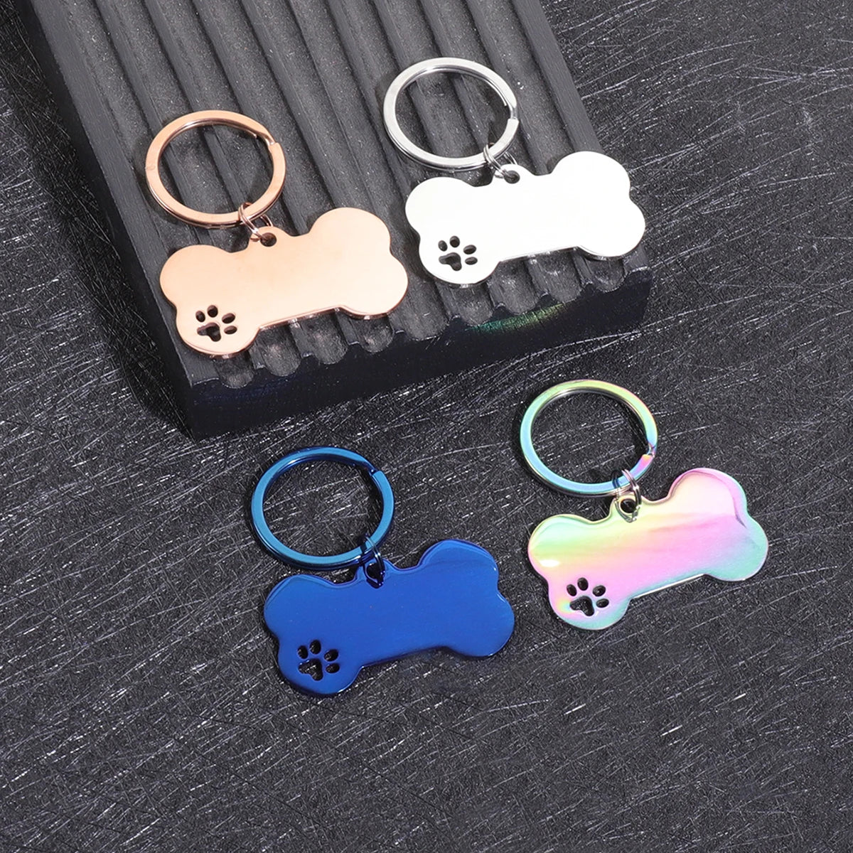 Personalized Dog & Cat ID Tags | Bone Shape | Laser Engraved Custom Name & Address