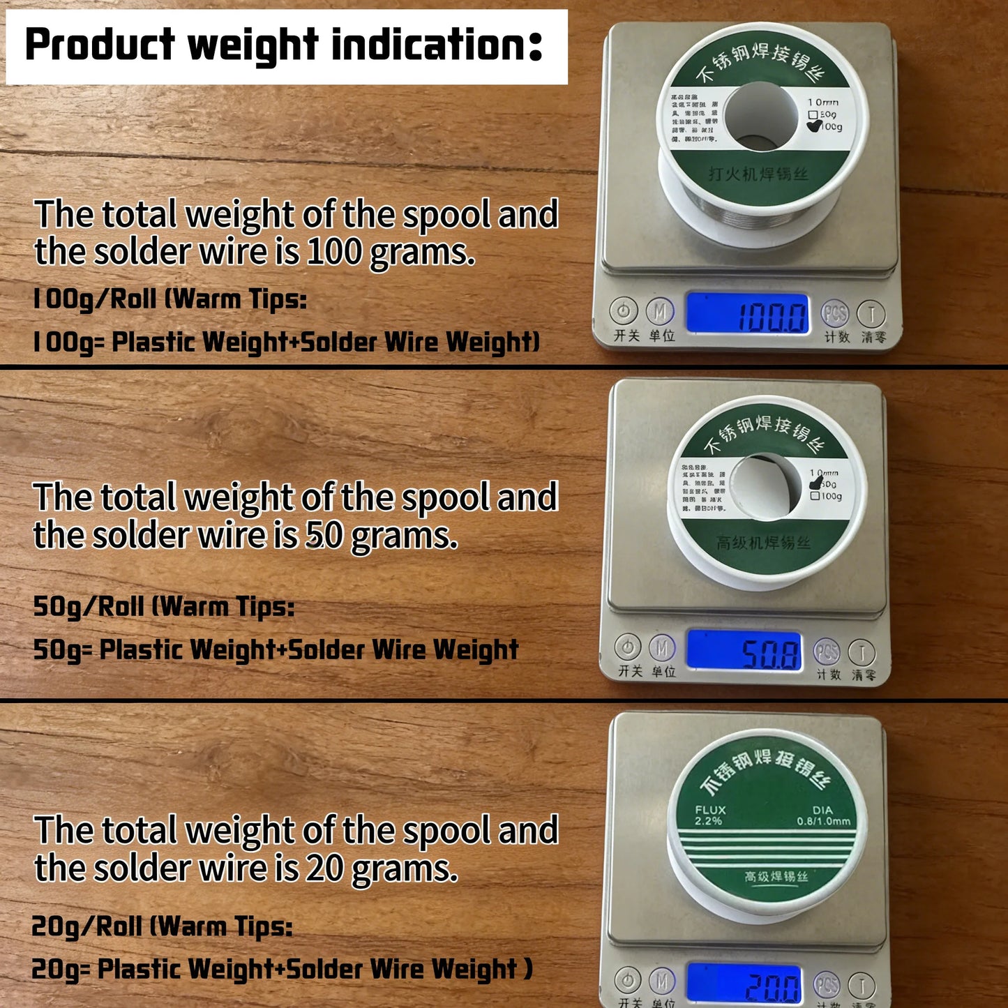 Rosin Core Soldering Wire — No-Clean Flux 2.0% | 0.8mm & 1.0mm