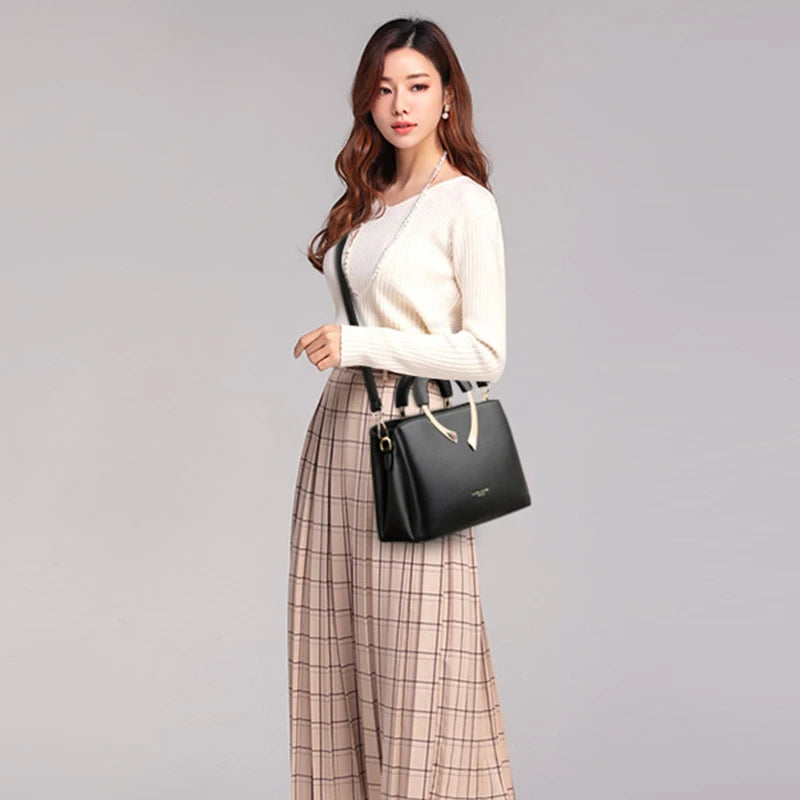Women's Crossbody Bag – Lychee Pattern PU Leather Handbag