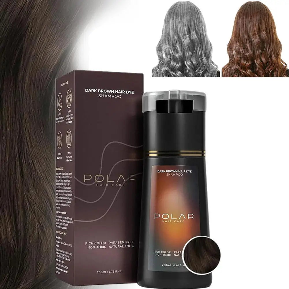 Natural Hair Dye Shampoo for Gray Hair – Black, Brown & Purple 200ml