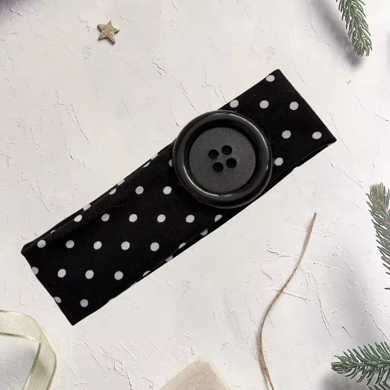 Y2K Retro Boho Wide Headbands – Stretch Dot Hair Accessories for Women | Yoga & Daily Wear