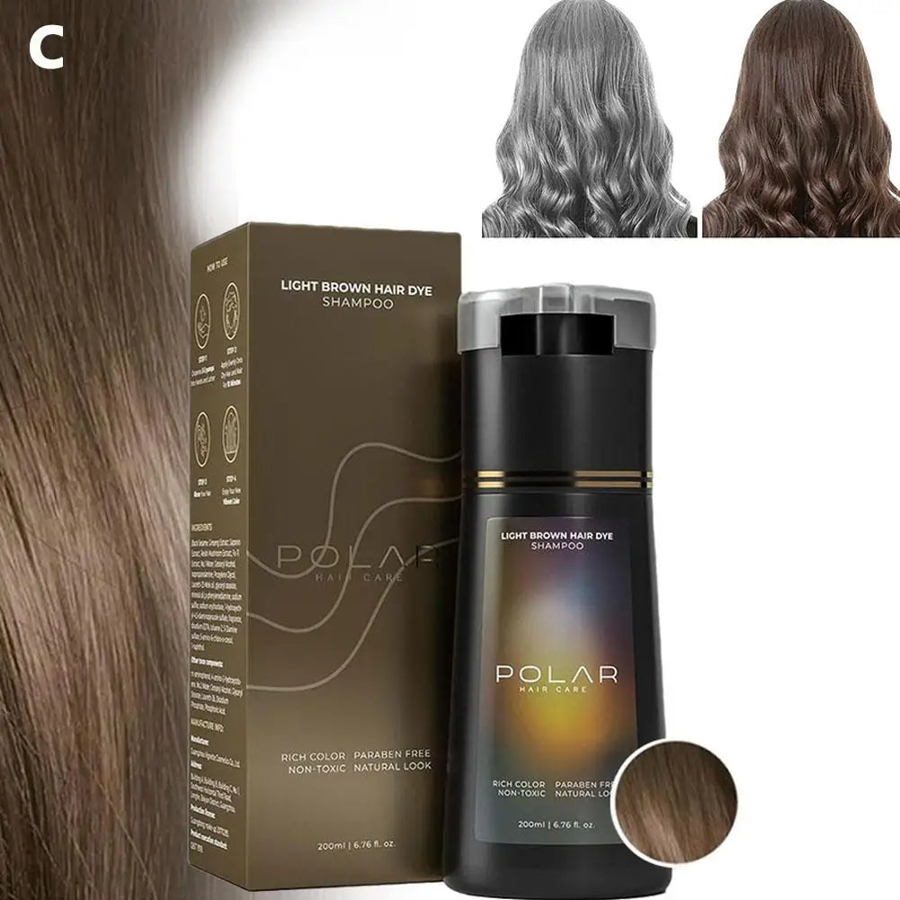 Natural Hair Dye Shampoo for Gray Hair – Black, Brown & Purple 200ml