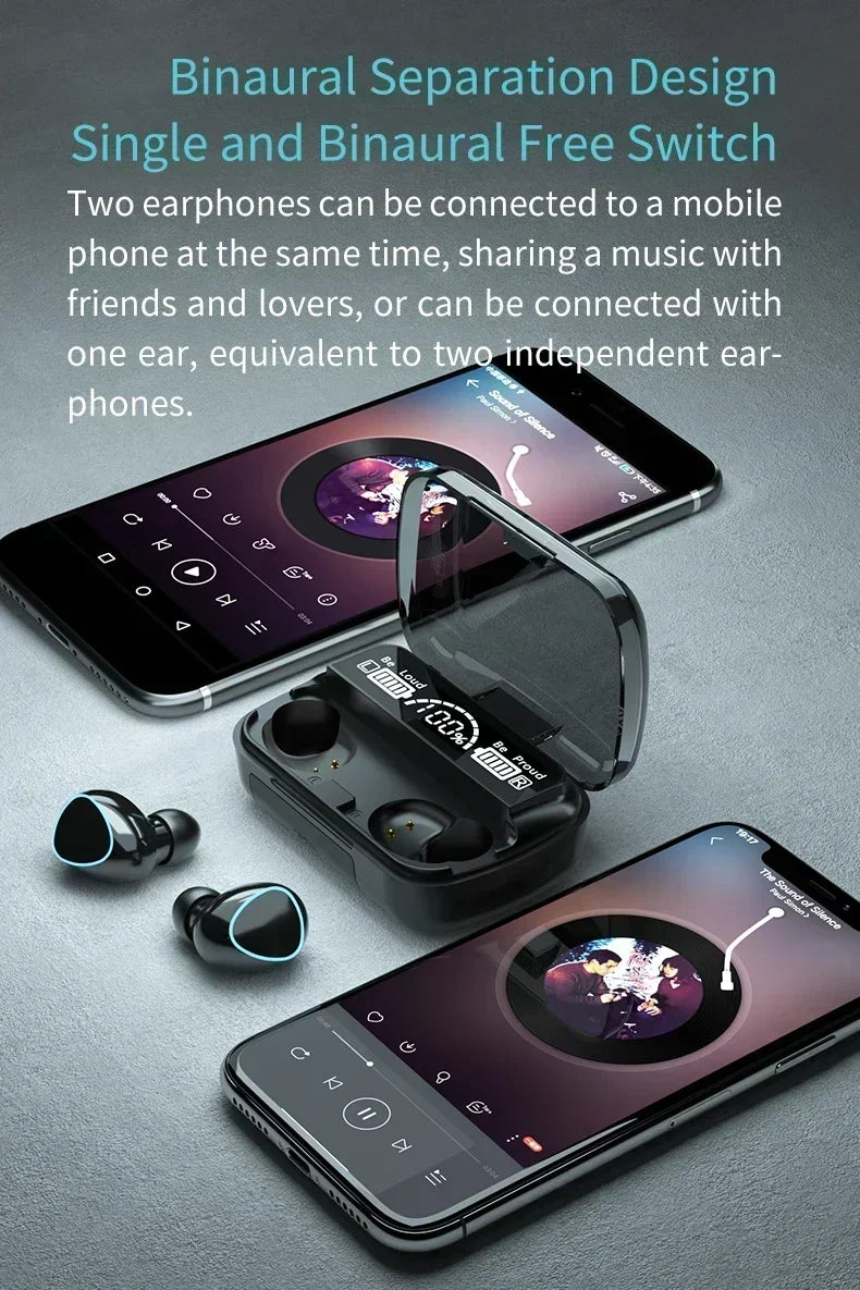 M10 Wireless Bluetooth Earbuds – Waterproof TWS Sport Headset with Noise Cancellation