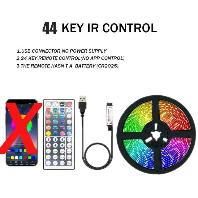 RGB LED Strip Lights — Bluetooth & WiFi Smart Color Changing Lights (1M–30M)