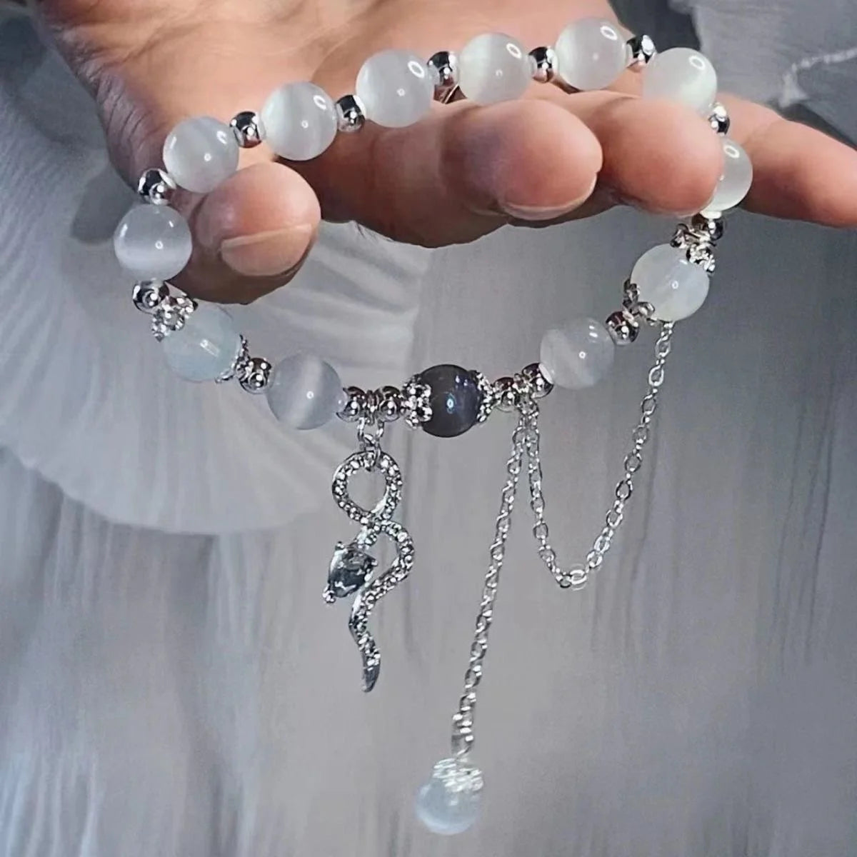 Crystal Beads Charm Bracelet – Korean Style Jewelry Gift for Women & Girls
