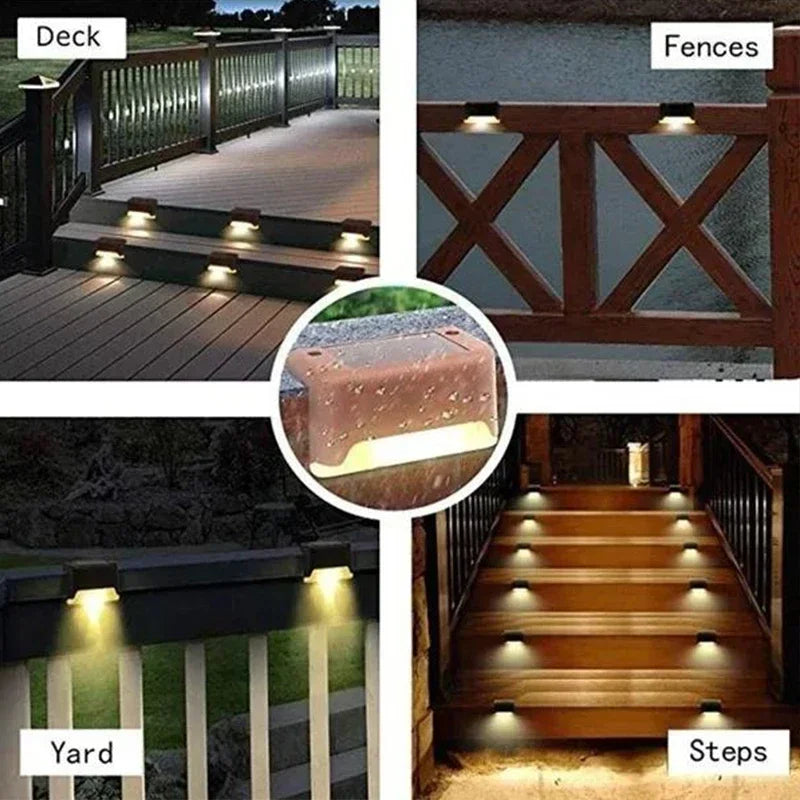 Solar LED Outdoor Step Lights – Waterproof Garden Stair & Deck Lamp